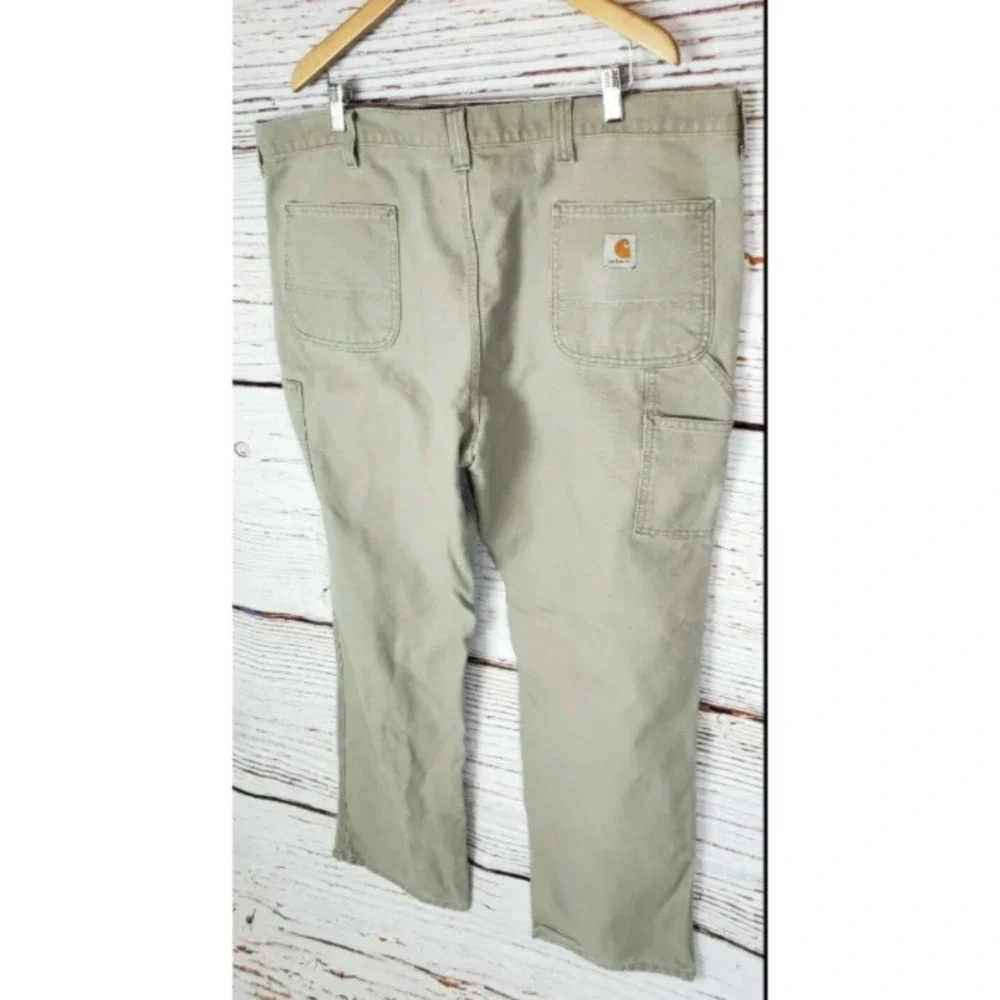 Carhartt Canvas Work Dungaree Carpenter Pants Men's‎ 42x32 Beige